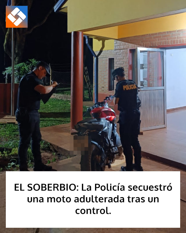 EL SOBERBIO: La Policía secuestró una moto adulterada tras un control