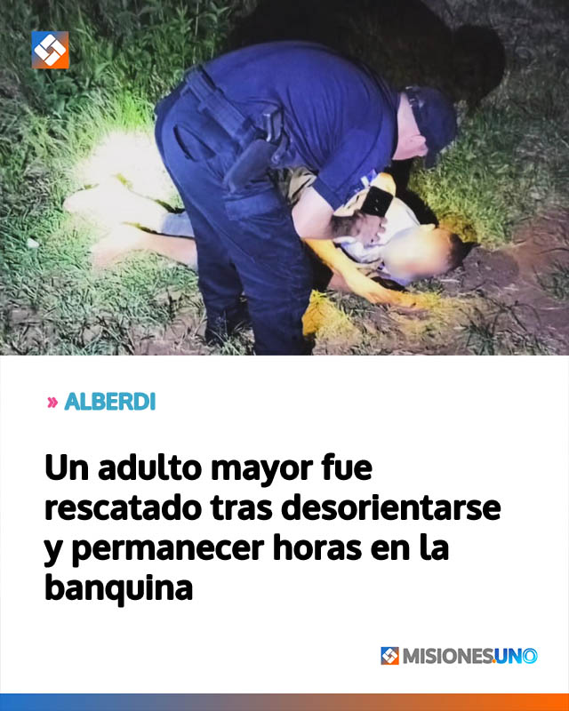 Un adulto mayor fue rescatado tras desorientarse y permanecer horas en la banquina