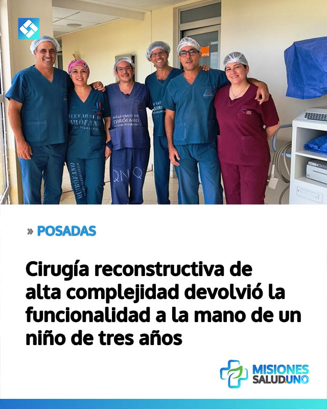 Cirugía reconstructiva de alta complejidad devolvió la funcionalidad a la mano de un niño de tres años