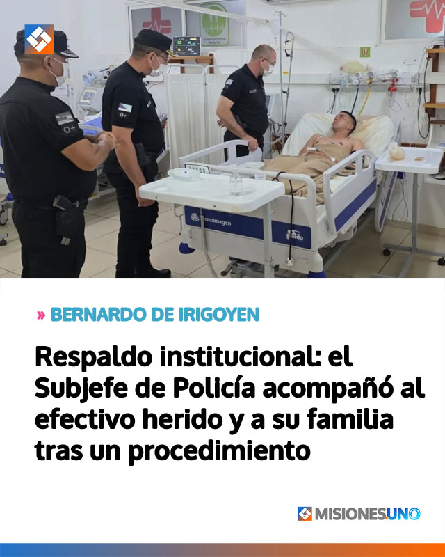 Respaldo institucional: el Subjefe de Policía acompañó al efectivo herido y a su familia tras un procedimiento