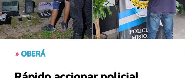 OBERÁ: Rápido accionar policial frustró un robo nocturno y terminó con dos hermanos reincidentes detenidos