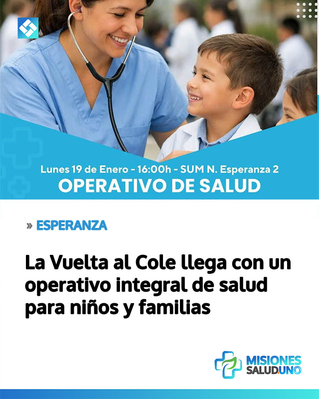 La Vuelta al Cole llega con un operativo integral de salud para niños y familias