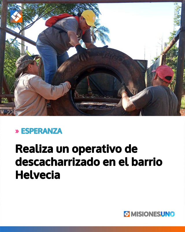 Realiza un operativo de descacharrizado en el barrio Helvecia