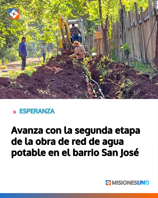 Avanza con la segunda etapa de la obra de red de agua potable en el barrio San José