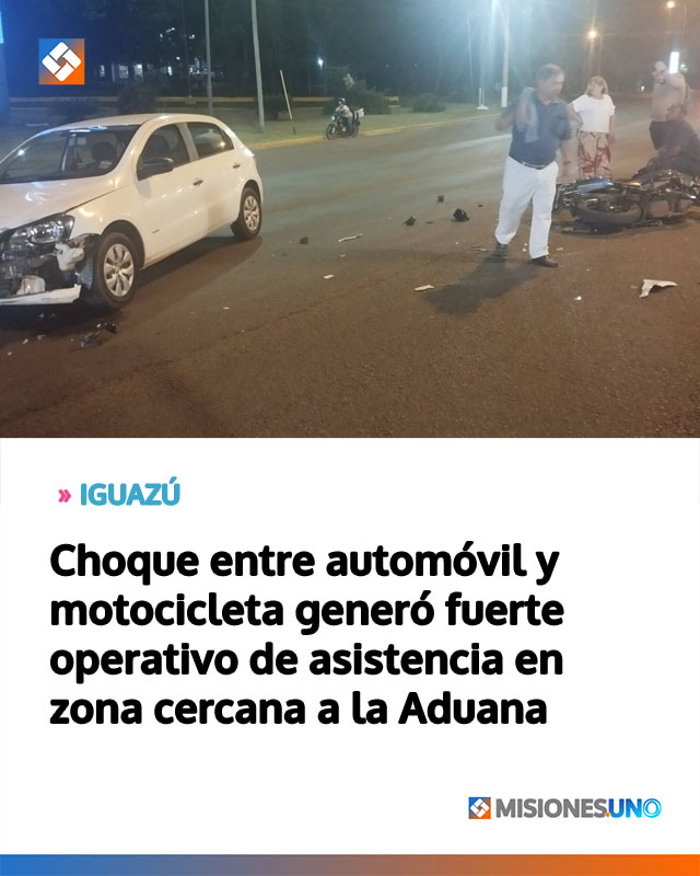 Choque entre automóvil y motocicleta generó fuerte operativo de asistencia en zona cercana a la Aduana