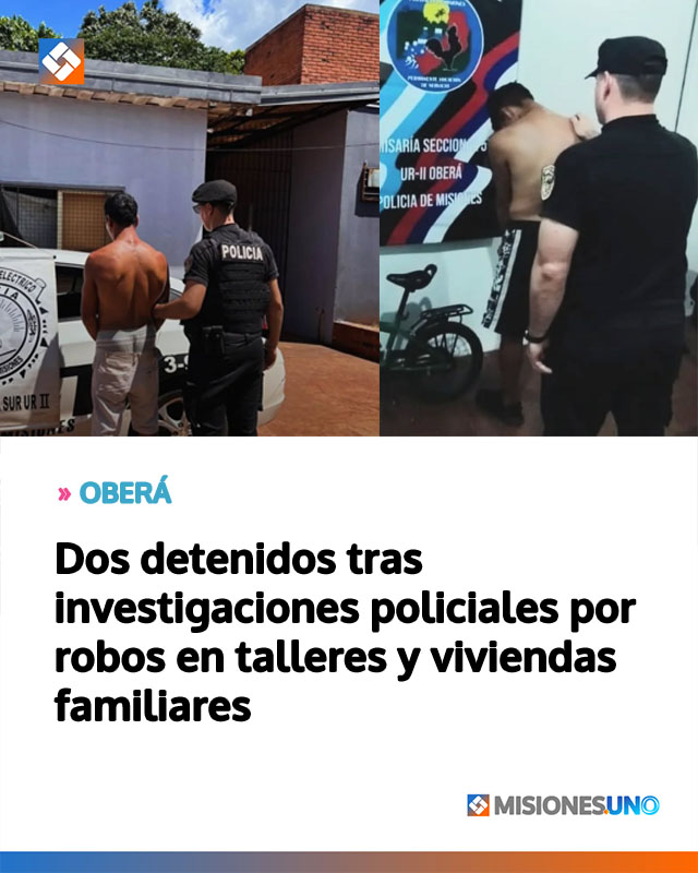 Dos detenidos tras investigaciones policiales por robos en talleres y viviendas familiares
