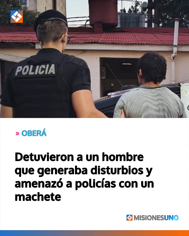 Detuvieron a un hombre que generaba disturbios y amenazó a policías con un machete