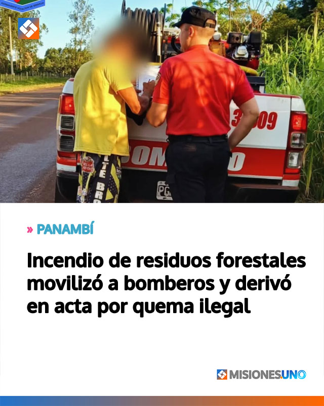 Incendio de residuos forestales movilizó a bomberos y derivó en acta por quema ilegal