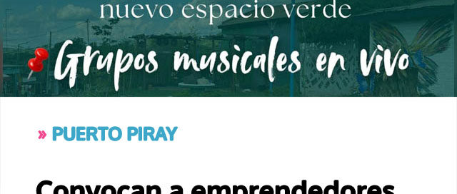 Convocan a emprendedores para la inauguración de un nuevo espacio natural