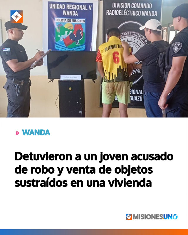 Detuvieron a un joven acusado de robo y venta de objetos sustraídos en una vivienda