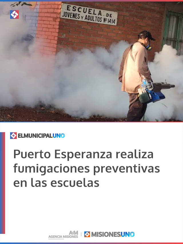Puerto Esperanza realiza fumigaciones preventivas en las escuelas