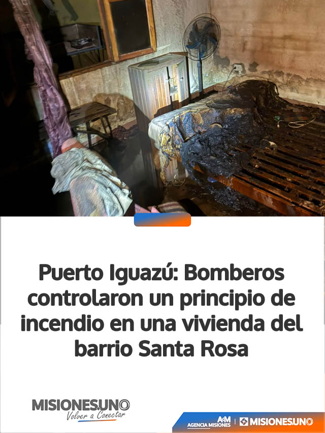 Puerto Iguazú: Bomberos controlaron un principio de incendio en una vivienda del barrio Santa Rosa Puerto Iguazú: Bomberos controlaron un principio de incendio en una vivienda del barrio Santa Rosa