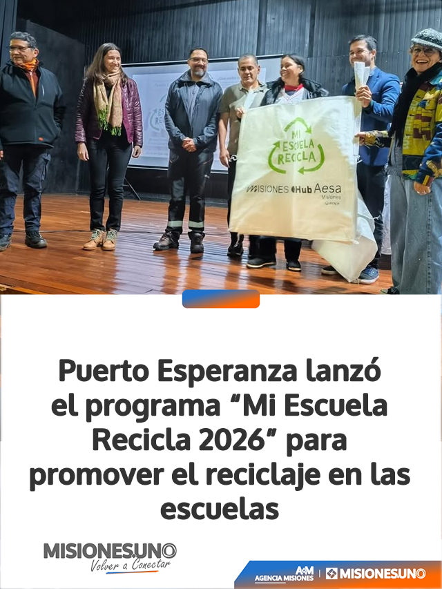 Puerto Esperanza lanzó el programa “Mi Escuela Recicla 2026” para promover el reciclaje en las escuelas