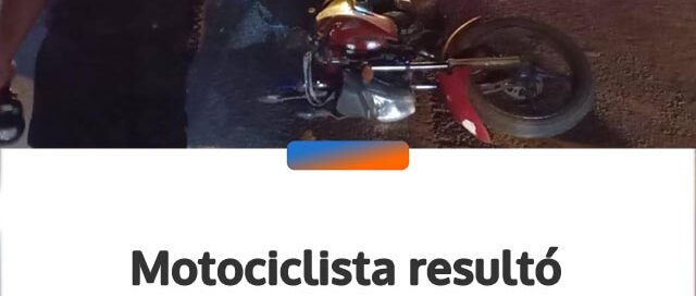 Motociclista resultó herido tras chocar con un automóvil en el acceso a Puerto Esperanza